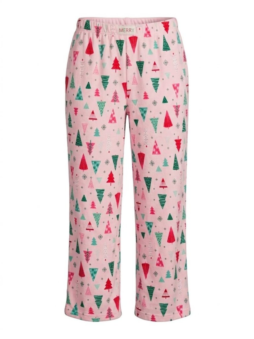 NWT Roudelain Pajama Pants Sz L Pink Crafted Trees Christmas Lounge EMJN345M